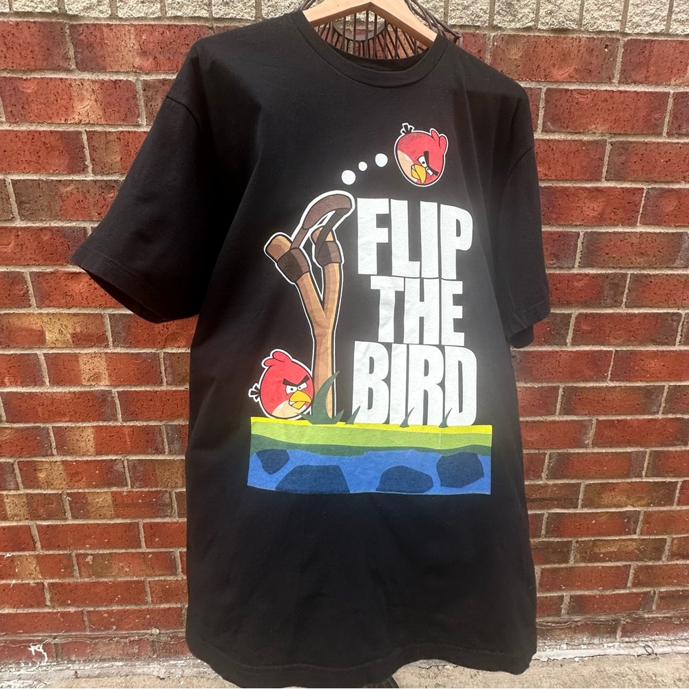 Angry Birds Graphic Tee Nostalgic Pop Culture Humor Novelty Tee Gaming Meme
